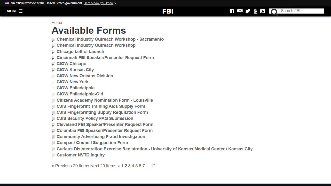 Available Forms - FBI